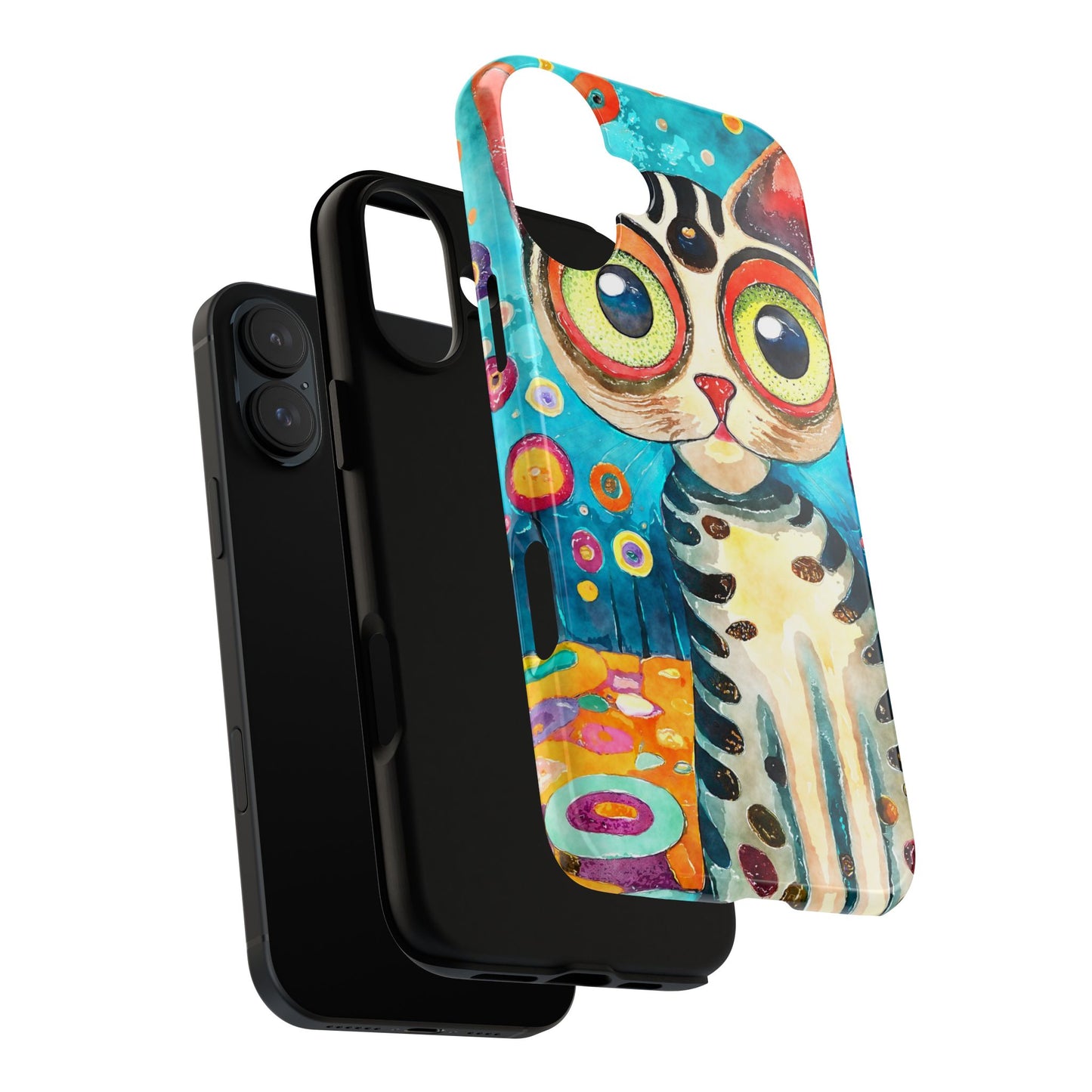 Here Kitty Kitty, Colorful Cat Phone Case - Unique Artistic Design for Cat Lovers