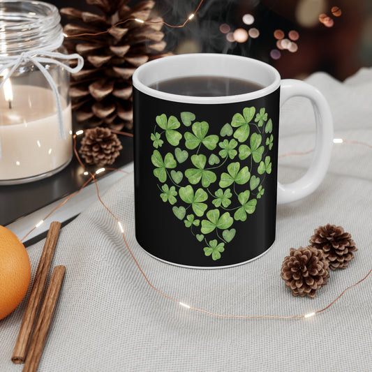 Shamrock Heart Custom Created Ceramic Mug 11oz