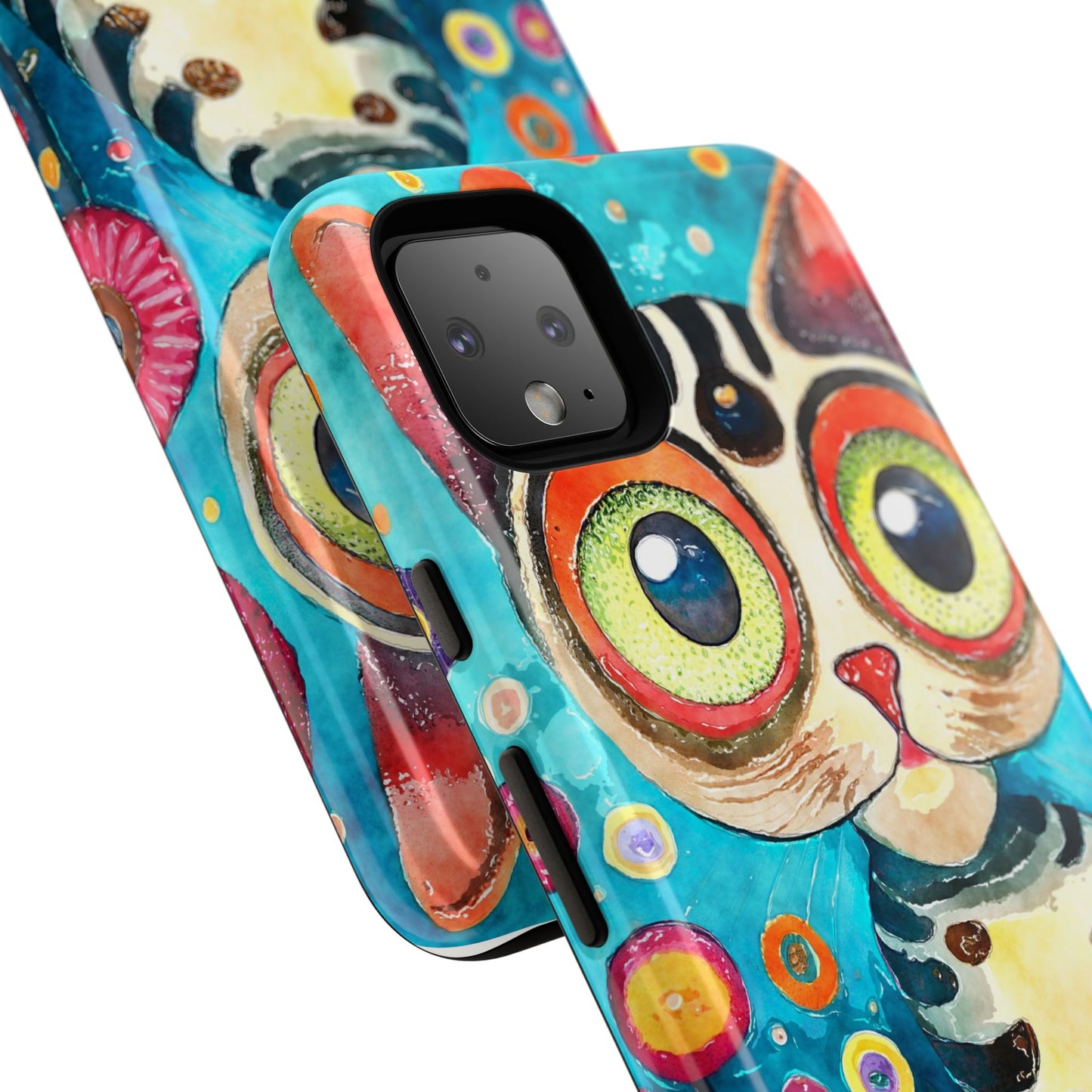 Here Kitty Kitty, Colorful Cat Phone Case - Unique Artistic Design for Cat Lovers