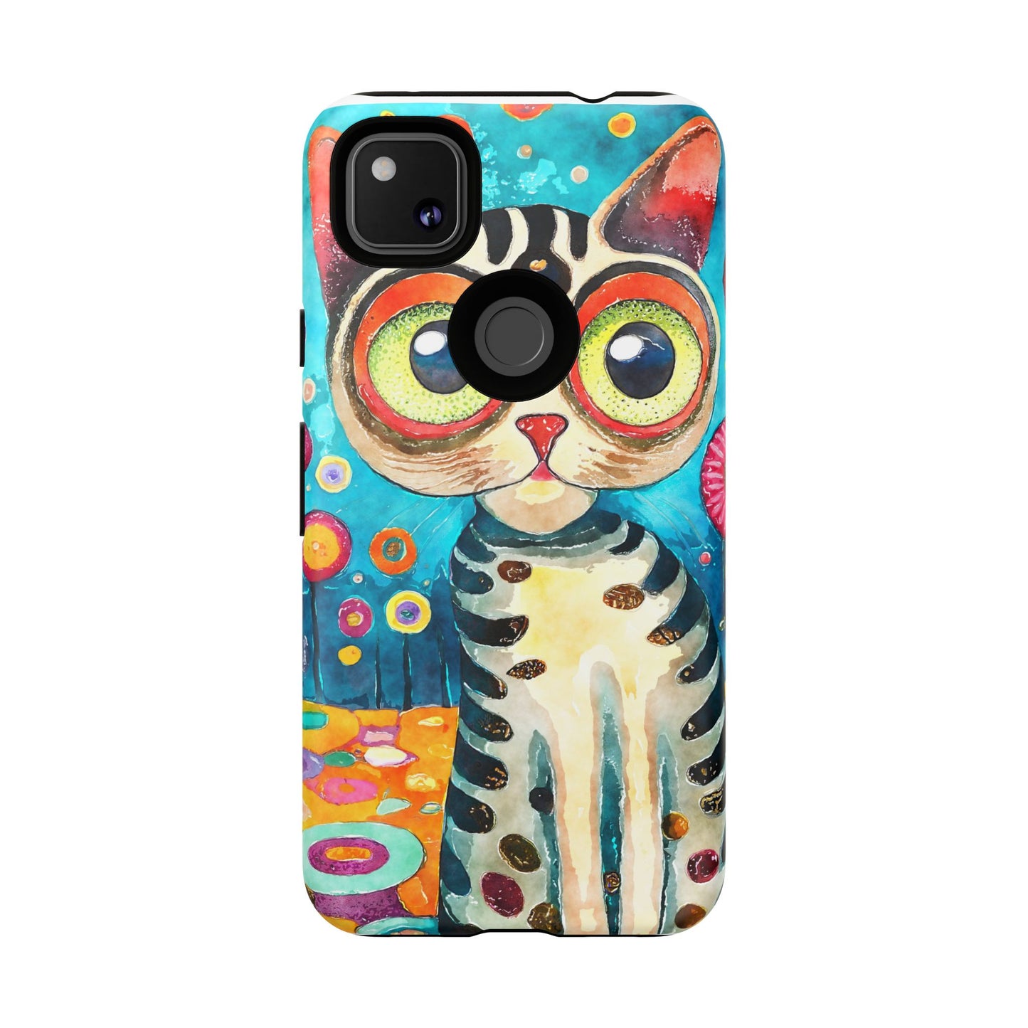 Here Kitty Kitty, Colorful Cat Phone Case - Unique Artistic Design for Cat Lovers