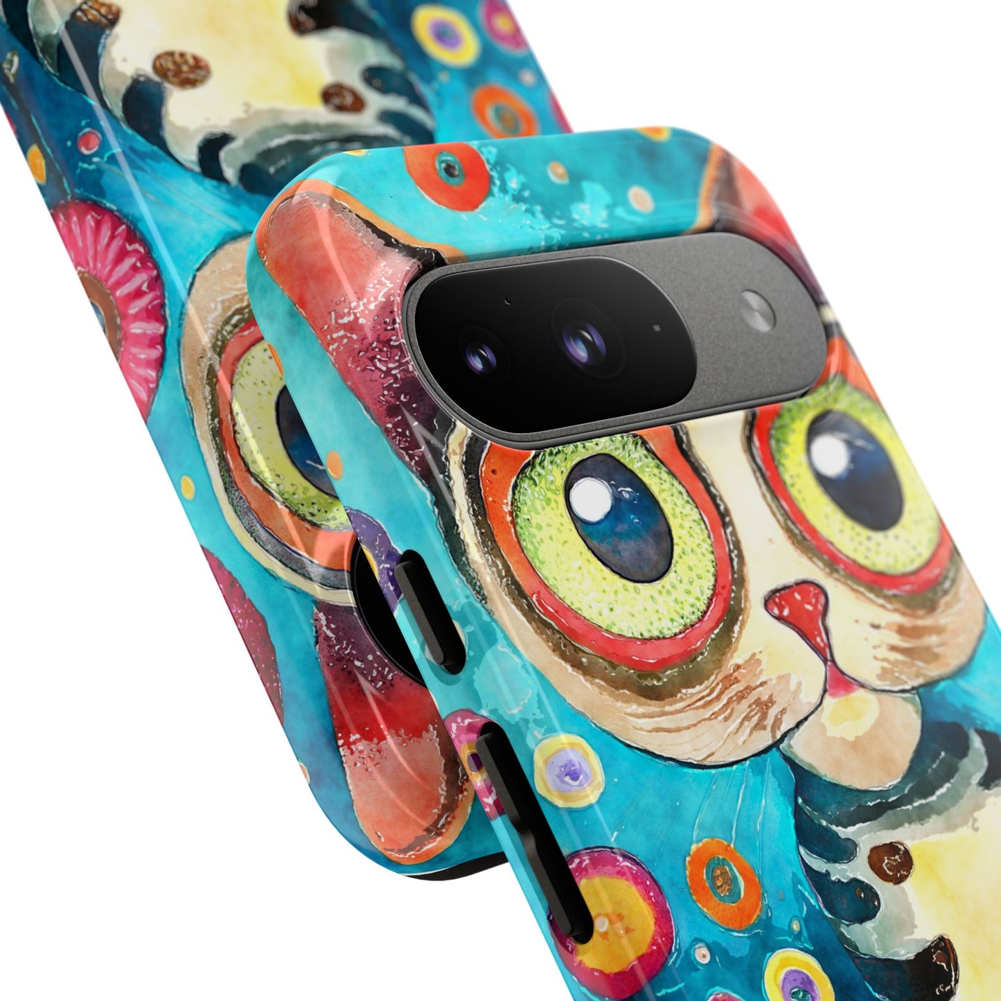 Here Kitty Kitty, Colorful Cat Phone Case - Unique Artistic Design for Cat Lovers