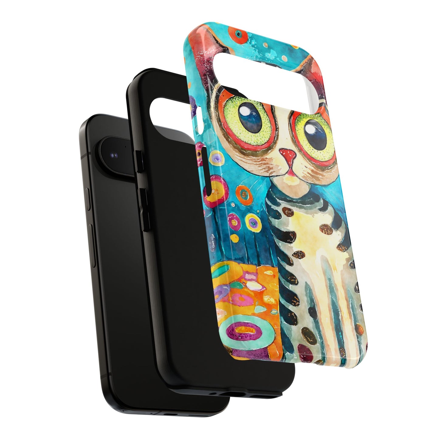 Here Kitty Kitty, Colorful Cat Phone Case - Unique Artistic Design for Cat Lovers