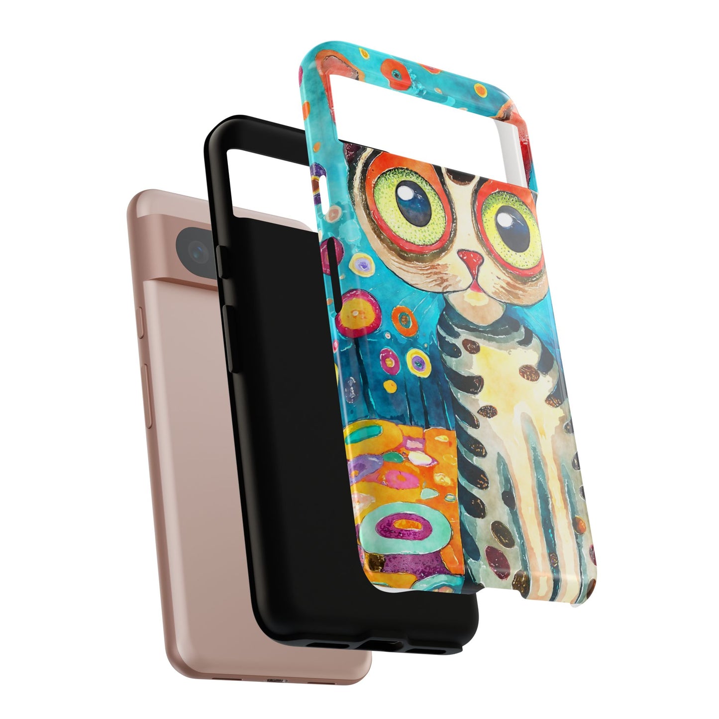 Here Kitty Kitty, Colorful Cat Phone Case - Unique Artistic Design for Cat Lovers