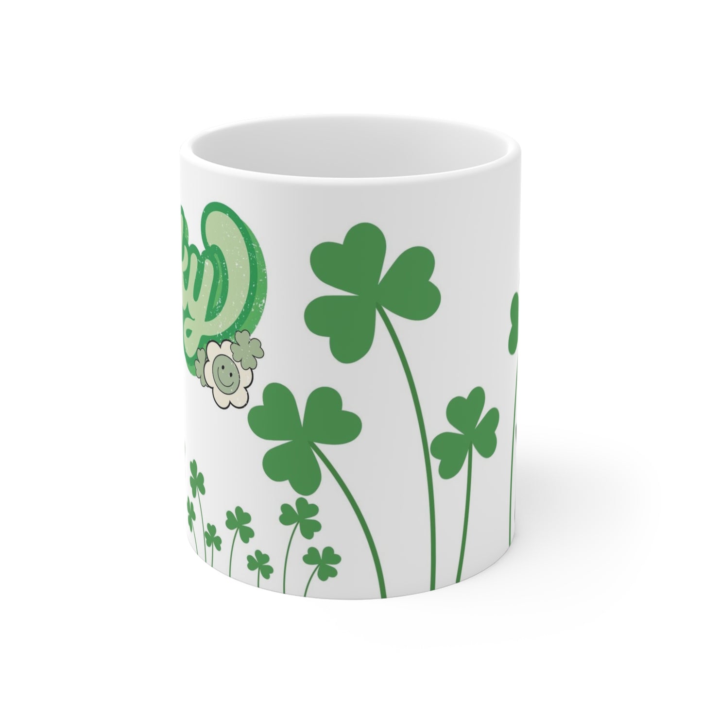 Lucky Leprechaun, Custom Clover Ceramic Mug 11oz