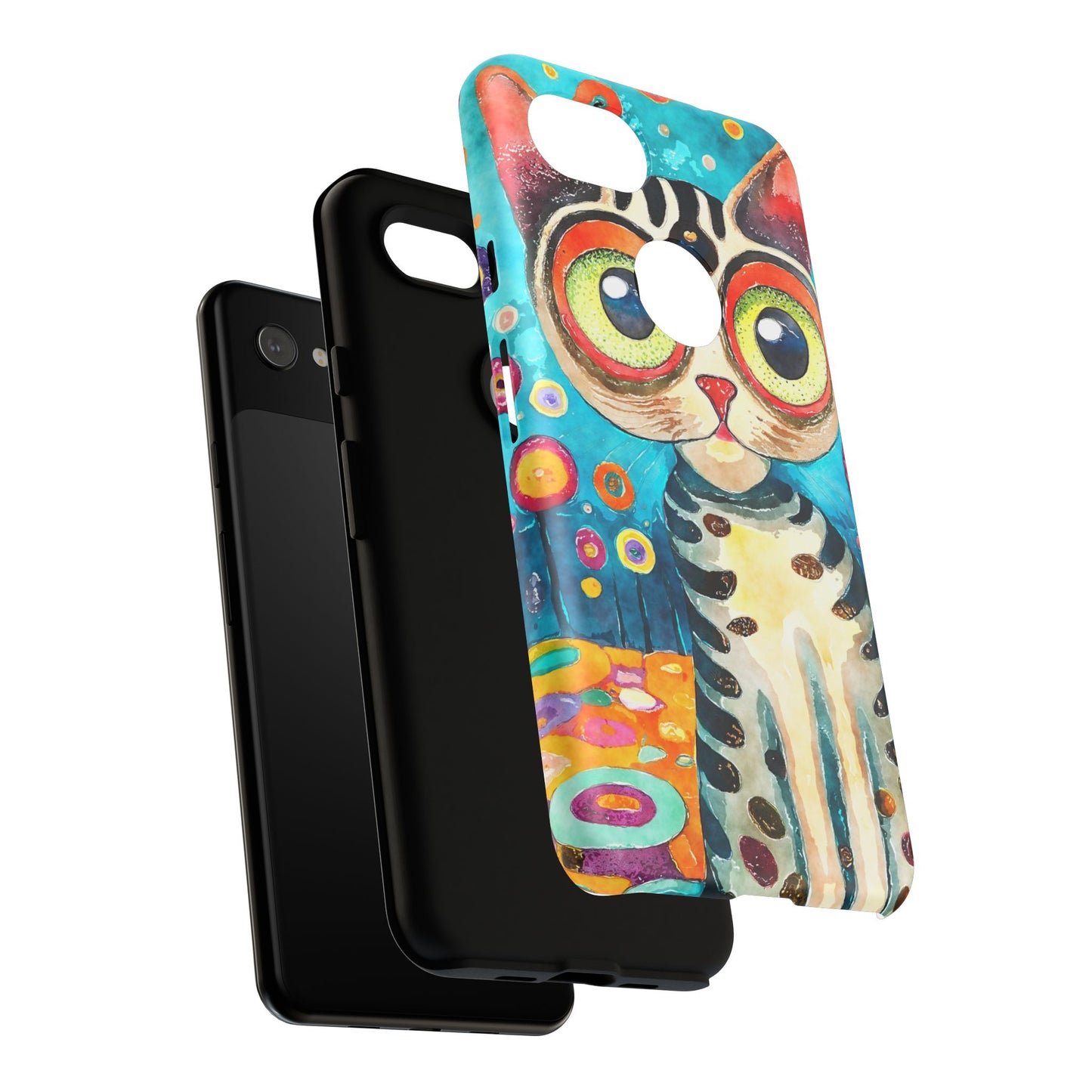 Here Kitty Kitty, Colorful Cat Phone Case - Unique Artistic Design for Cat Lovers