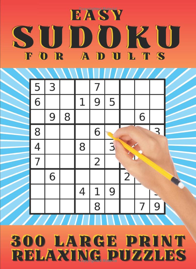 EASY SUDOKU FOR ADULTS: Large Print, Brain Game, Answers Included!