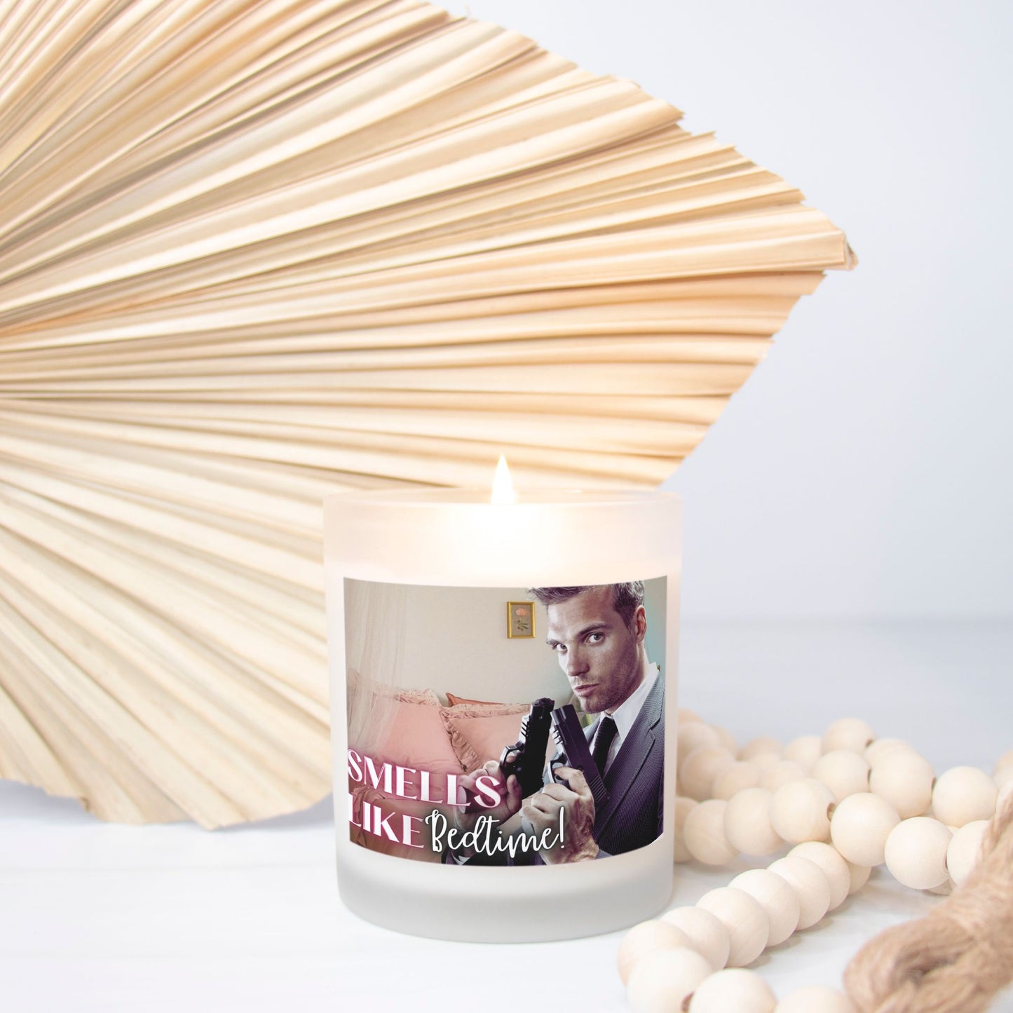 Smells Like Bedtime Bodyguard Candle Frosted Glass (Hand Poured 11 oz)  [FREE SHIPPING]