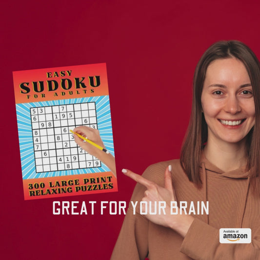 EASY SUDOKU FOR ADULTS: Large Print, Brain Game, Answers Included!